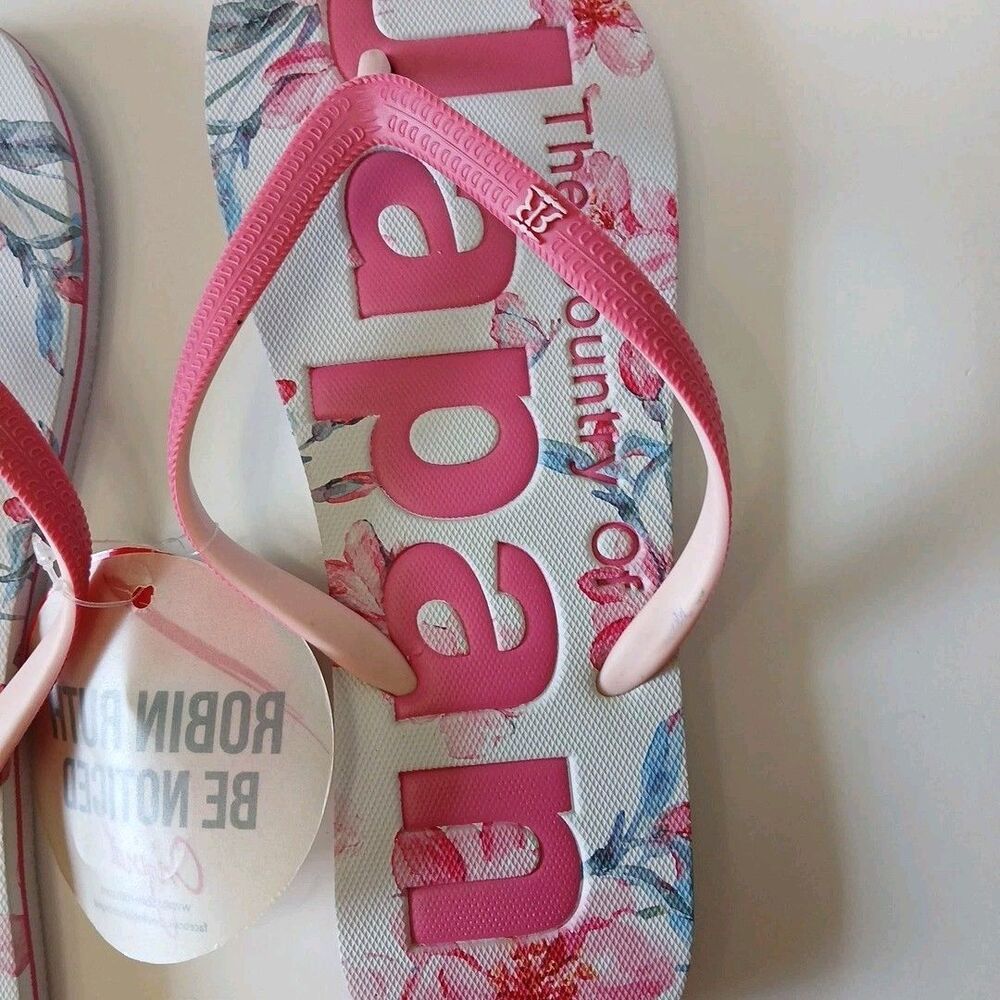 Pink Floral Flip-Flop Sandals - Women - Picture 8 of 16